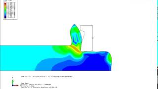 Abaqus explicit Arbitrary Lagrangian Eulerian formulation ALE cutting of AISI 1045 Mises Stress 3