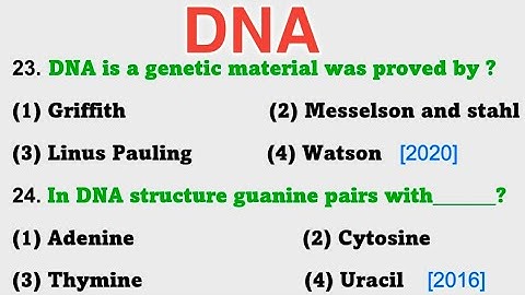 DNA MCQs: Biochemistry MCQs: Molecular basis of Inheritence
