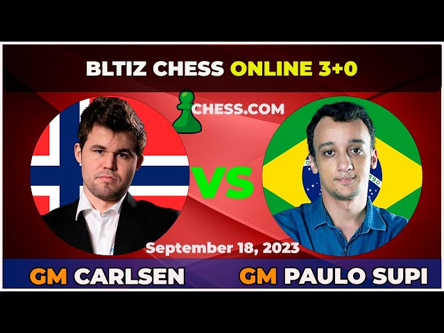 O brasileiro que derrotou o campeão mundial de xadrez, Luis Paulo Supi x Magnus  Carlsen. Créditos da análise Xadrez Brasil:  By Xadrez Capão Bonito SP