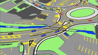 Dallas 5-Leg Roundabout Simulation - U-Turn from Machell Avenue