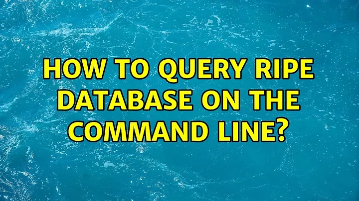 How to query RIPE database on the command line?