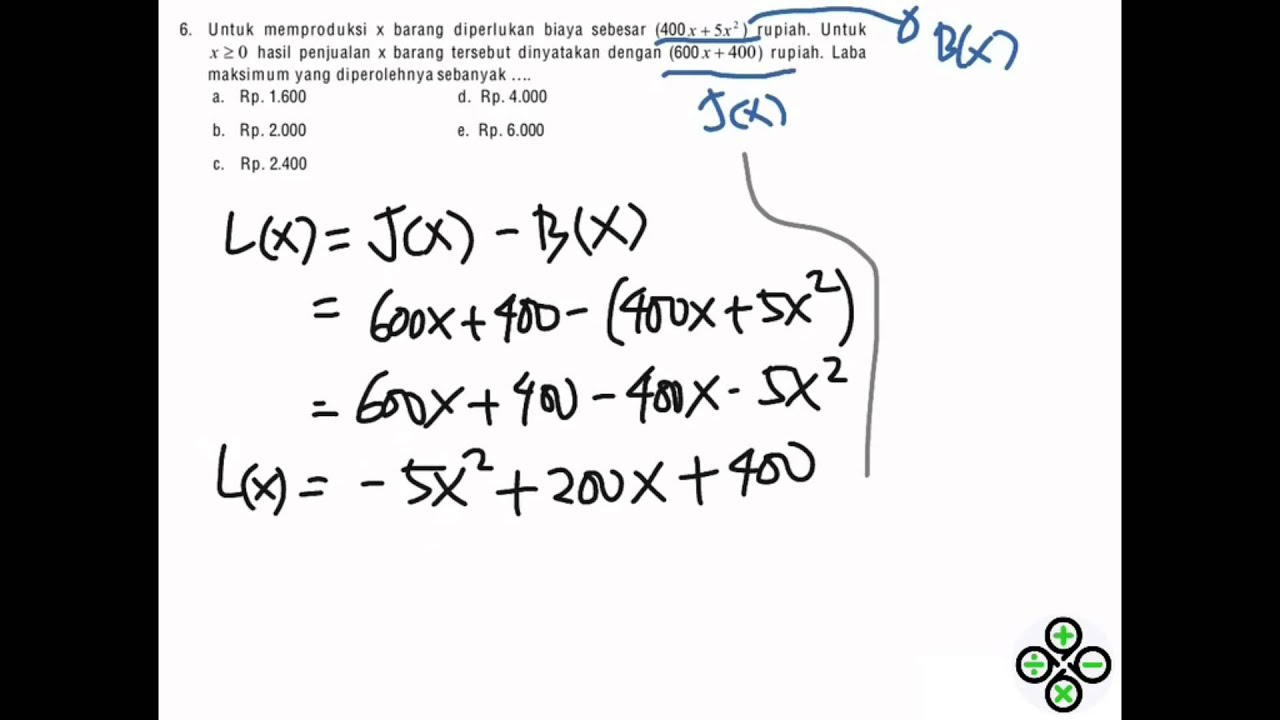 Keuntungan Maksimum Prediksi Ujian Nasional Matematika 