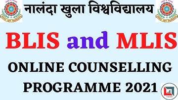 NOU BLIS AND MLIS ONLINE COUNSELLING PROGRAMME 2021