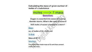 Mole Mass Calculations Chemistry | Chemistry Class 9 Chapter 1 Mole Mass Calculations