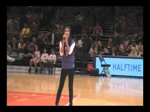 Tiffany sings at Madison Square Garden during Knicks vs. 76ers halftime - 11/7/10