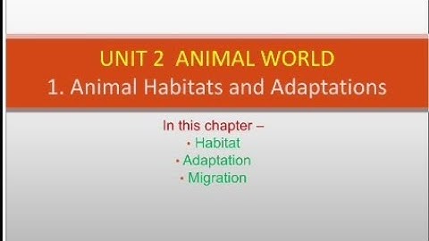 Unit 2 Animal world | Animal habitats and adaptations | Chapter 2 class 5 | Animal habitat CBSE |