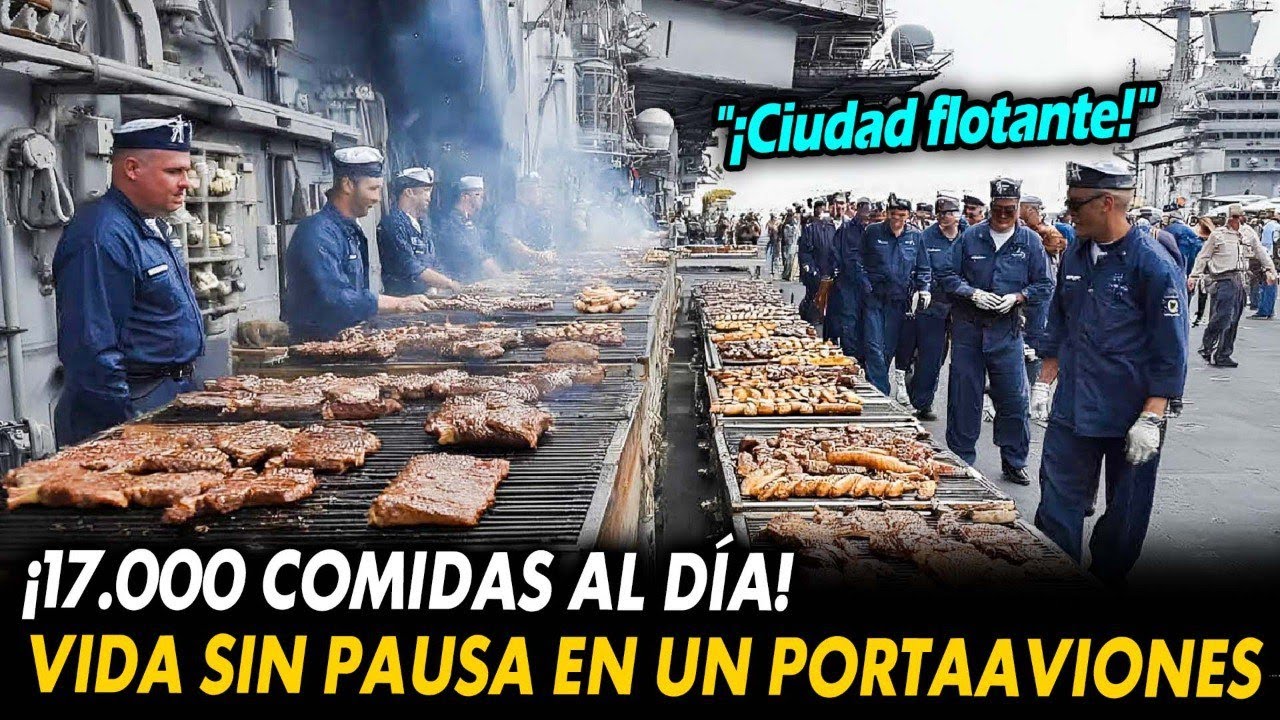 Cómo un Portaaviones de EE.UU. prepara 17,000 Comidas al día｜y la Vida íntima de los Marineros…