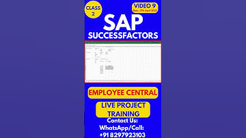 SAP SuccessFactors EC Training Online Tutorial Class 9 17th April 2025 #sapsuccessfactorstraining