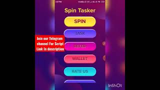 How To Get Token In Spin Tasker App || Coin Adder Script || Instant Payment screenshot 2