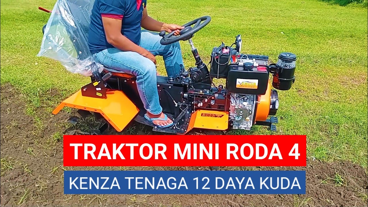 MANUVER TRAKTOR MINI RODA 4 KENZA 192 FOUR WHEEL DRIVE TENAGA 12 DAYA KUDA DI LAHAN KERING