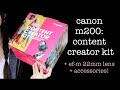 canon m200 content creator kit | efm 22mm lens + other accessories | what’s in the box/review