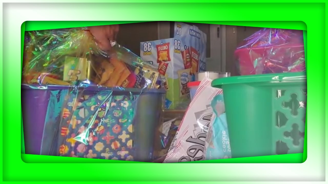 Gift Baskets Ideas Using Food Dollar Tree Baskets for Kids Ideas