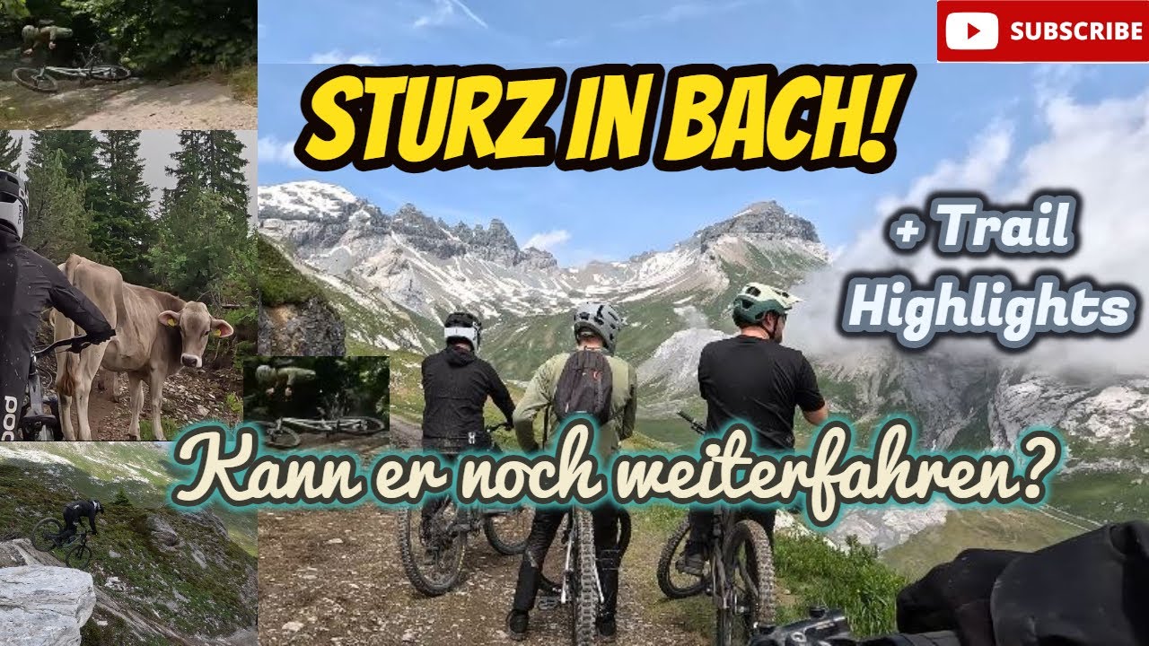 Sturz in Bach! MTB Vlog Laax 2023