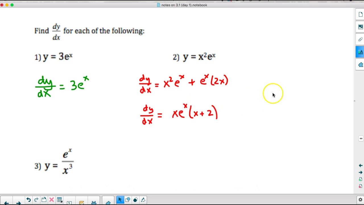 The Derivative of e^x - YouTube