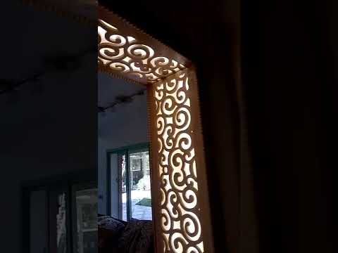 Décoration bois avec éclairage encastré. Ruban Led. Décoration      ديكورات إنارة مع خشب مزخرف