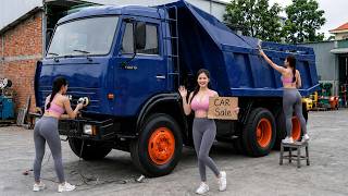 Genius Girl: Restoring the Original Paint of an 18-Ton KAMAZ Truck to Factory-Fresh Condition 🚛✨