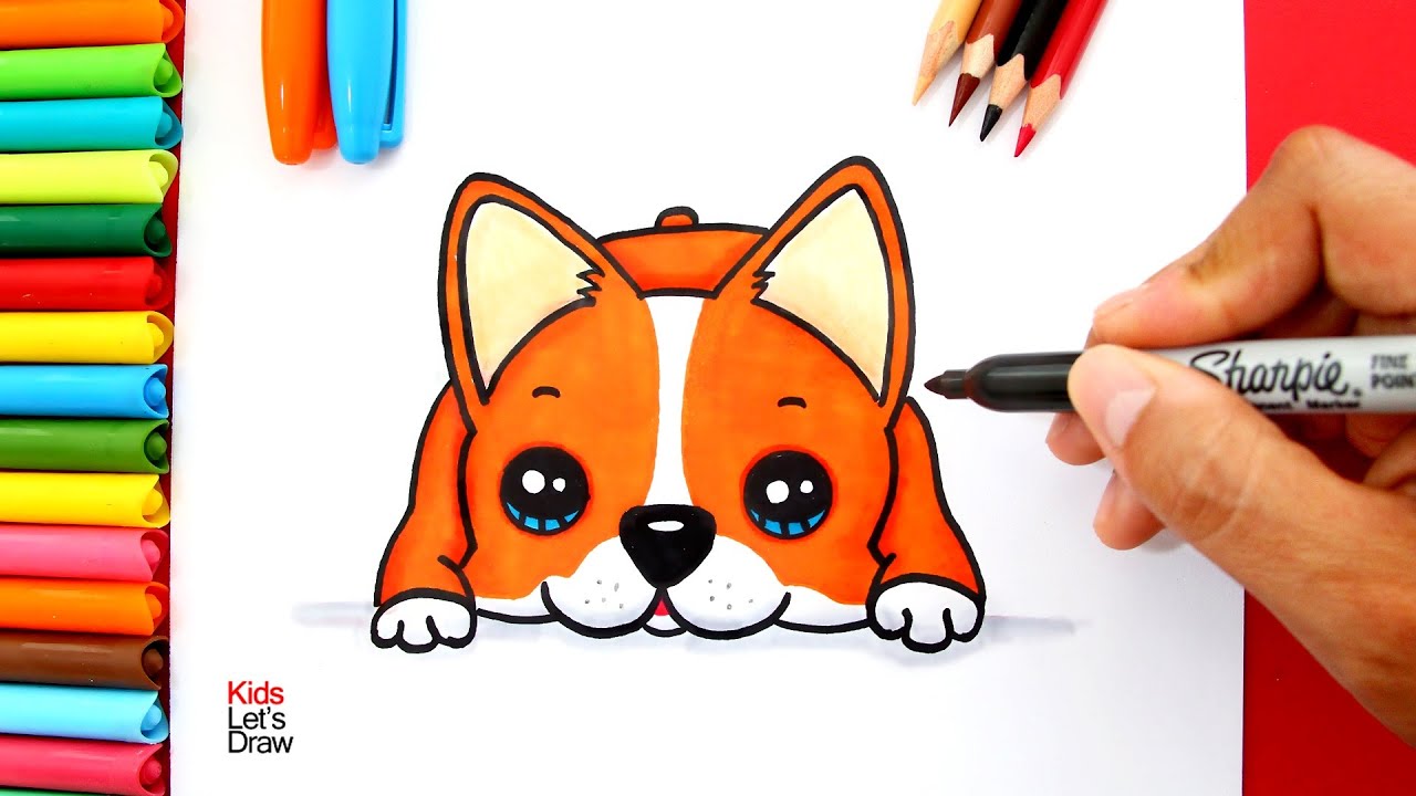 Cómo dibujar un PERRITO bebé descansando (Raza: Corgi Galés) - thptnganamst.edu.vn