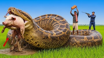 Brave Heroes Save Poor Pig from Giant Python’s Terrifying Attack 🐍