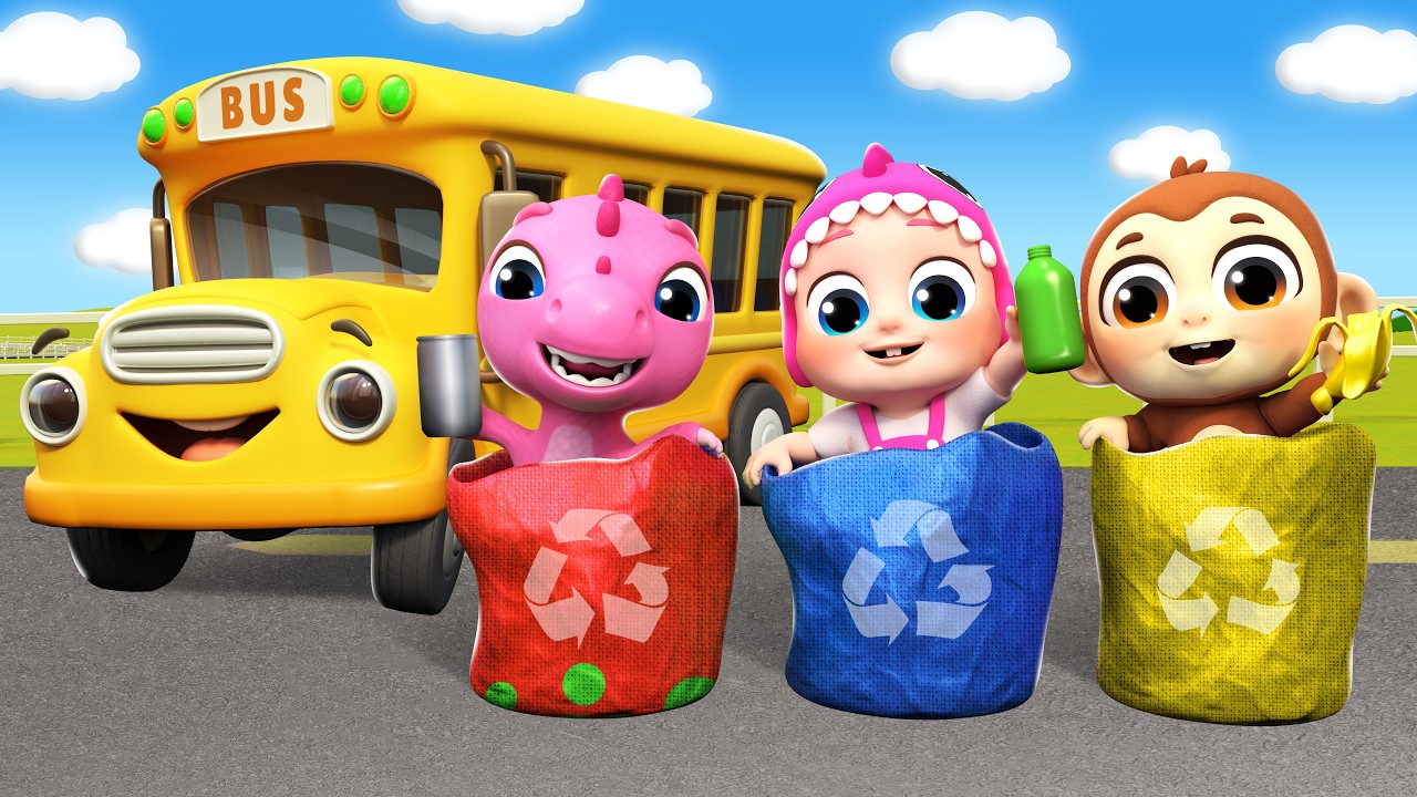 Wheels On The Bus (Save The Earth) 🚌 | Funny Bunny Compilation 🌎