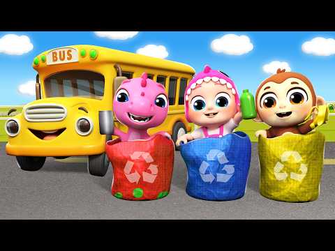 Wheels On The Bus (Save The Earth) 🚌 | Funny Bunny Compilation 🌎