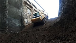KOMATSU PC 220 Excavator | How Made an Access Ramp And How Can We Get Out