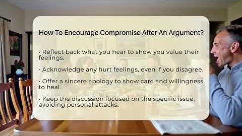 How To Encourage Compromise After An Argument? - The Love Workshop