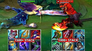1500+ STACK AURELION SOL vs 1000+ STACK NASUS FULL BUILD FIGHTS & Best Sol Pentakills!