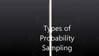 Types of Probability Sampling Techniques