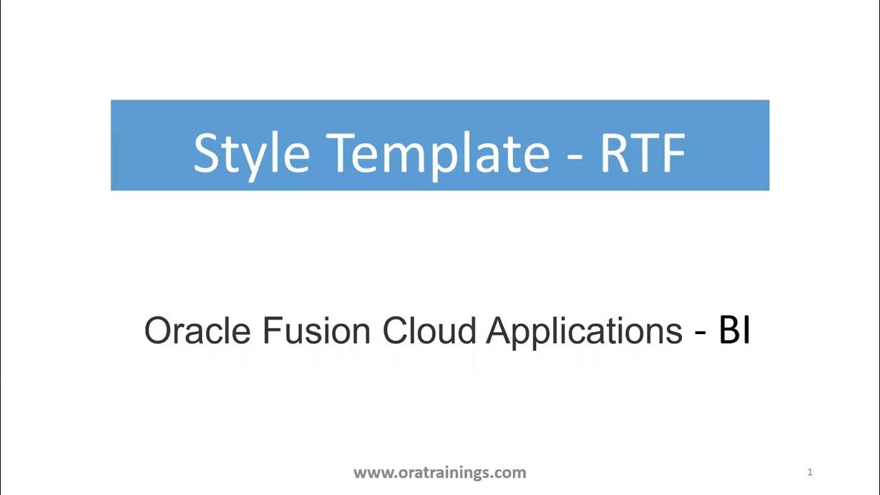 How to design style template rtf oracle fusion erp saas bip youtube