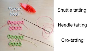 🧵 Tatting bare thread — shuttle, needle, cro-tatting #FairyLacefromElena #tatting #barethread