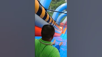 Experience the giant inflatable slide from the first perspective #inflatable #slide #pov #exciting