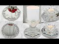 DIY ROOM DECOR HOME DECORATING IDEAS GLAM MIRROR CRYSTAL CANDLE COASTERS  USING DOLLAR TREE ITEMS