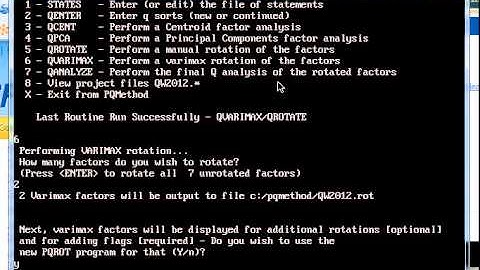 Video 9 PCA with Varimax Solution Part 1 PQMethod with Ramlo