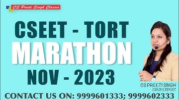 Marathon CSEET Nov 2022 l  Legal Aptitude Tort   I CSEET Online classes I CSEET Face to Face Classes