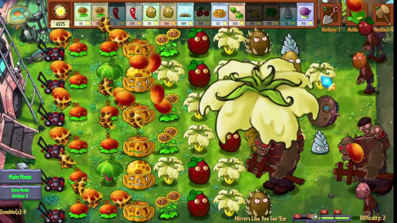 Plants Vs. Zombies Fusion (English) NEW V3.0! | Minigames | Mirrors Like You See 'Em Challenge