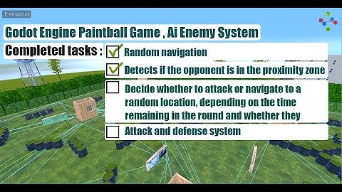 Godot Engine Paintball Game, Ai Enemy Detect If Opponent Is In The Proximity Zone