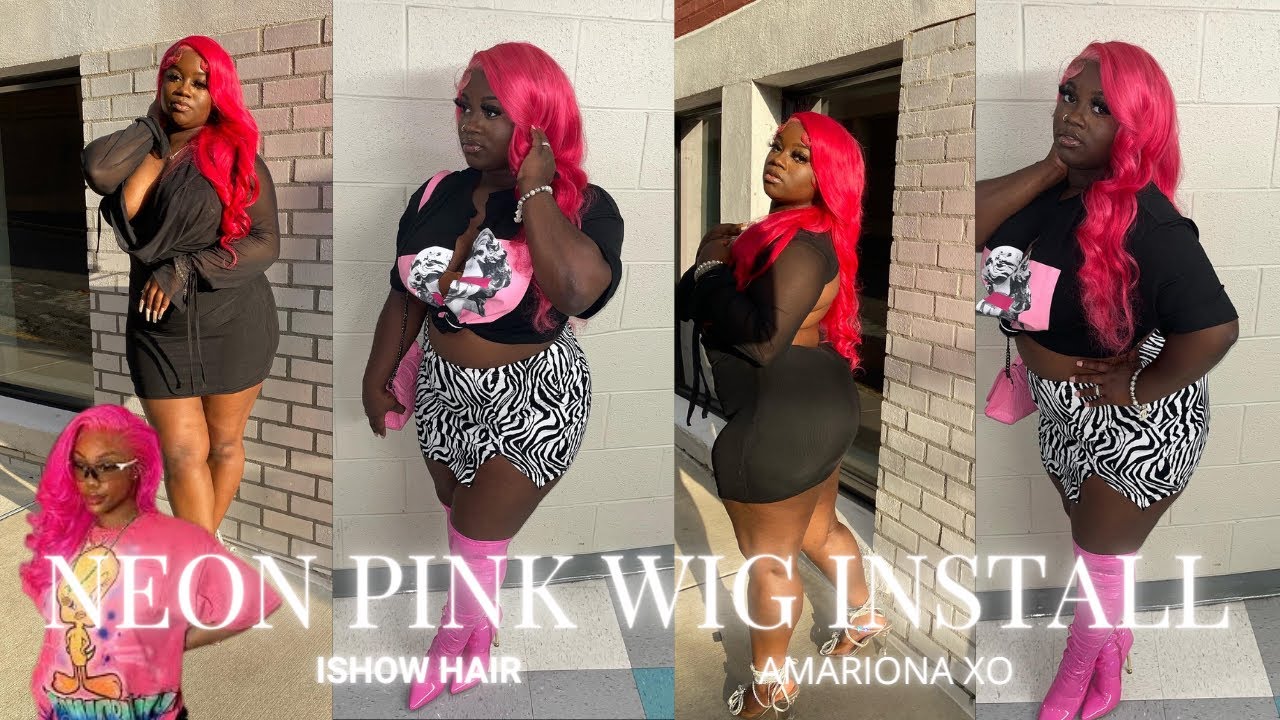 Neon Pink Wig Installation  | Ishow Hair
