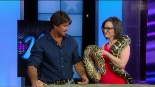 Kennedy gets a close encounter with a Burmese python