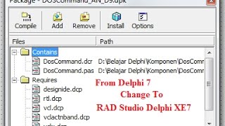 Install Component DosCommand Delphi 7 Into RAD Studio Delphi XE7