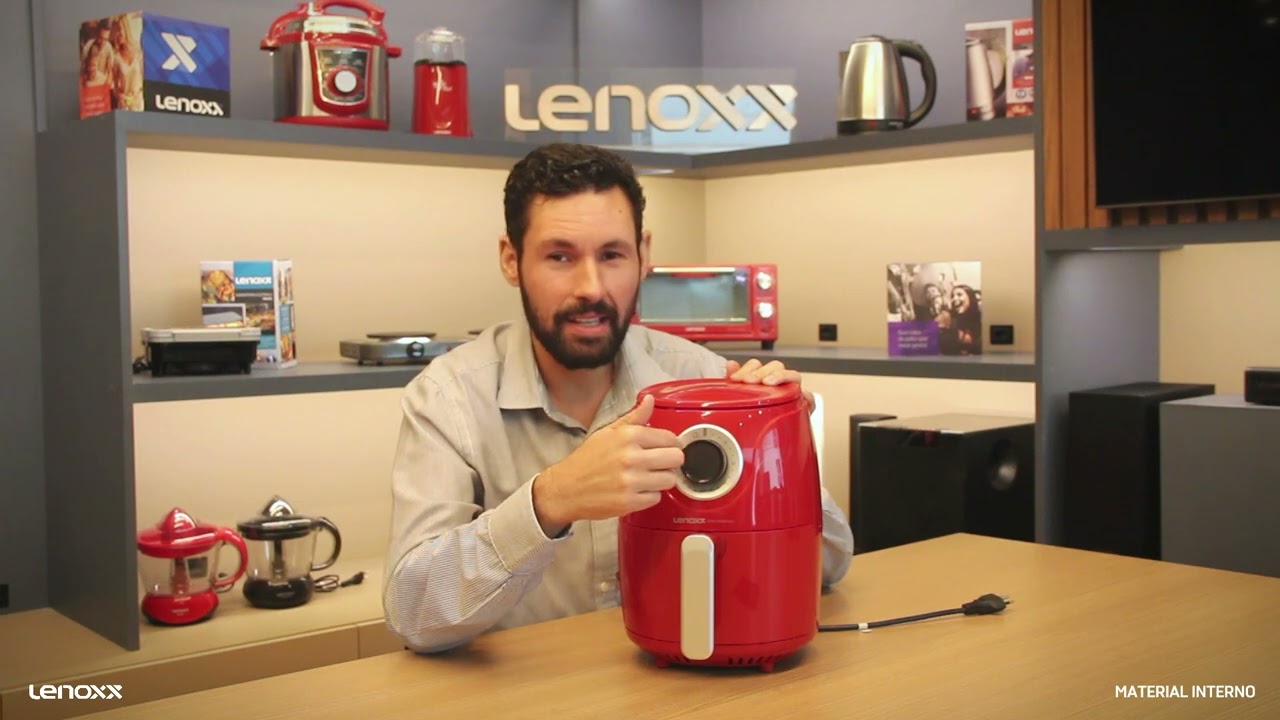 Fritadeira Elétrica sem óleo Easy Fryer Red – PFR905 – SAC Lenoxx