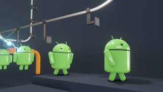 Android Logo Factory Animation - Assembly Line Resimi
