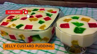 Broken Glass Jelly Pudding | Easy No Bake Custard Dessert Christmas Dessert | SHS Cooking