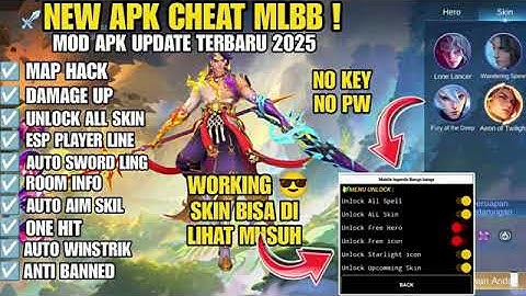 CHEAT ML AUTO AIM ｜｜ MOD MENU MOBILE LEGENDS 2025 ｜｜ AUTO AIM ALL HERO + MAP HACK + UNLOCK ALL SKIN