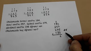 3.Sınıf Toplama Işlemi Ve Problemler