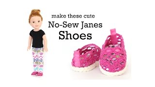How To Make No Sew Janes Shoes Like Toms for American Girl and WellieWishers Dolls