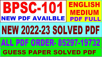 bpsc 101 solved assignment 2022-23 / bpsc 101 solved assignment in English / ignou ba pol science