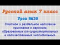 Русский язык 7 класс (Урок№39 - Слитное и раздельное написание приставок в наречиях.)