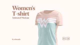 Download Women S T Shirt Animated Mockup In Apparel Mockups On Yellow Images Creative Store