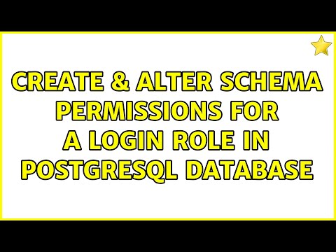 Create & Alter Schema Permissions for a Login role in Postgresql database