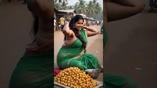 Street Life. Plus Size Desi Ai Saree Model.